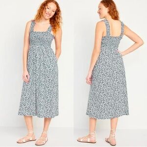 Old Navy Fit and Flare Smocked Midi Dress